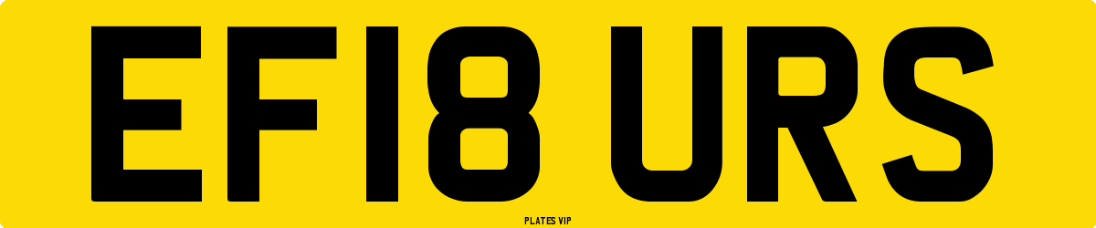EF18 URS Number Plate