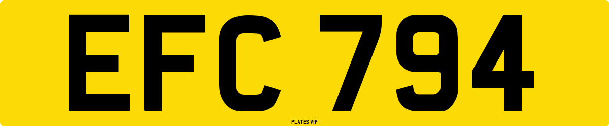 EFC 794 Number Plate
