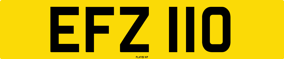 EFZ 110 Number Plate