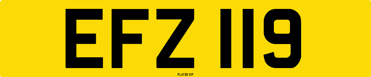 EFZ 119 Number Plate