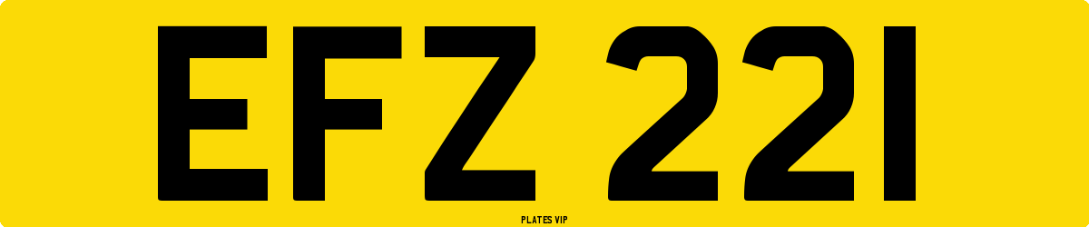 EFZ 221 Number Plate