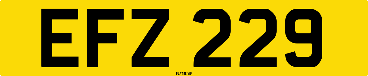 EFZ 229 Number Plate