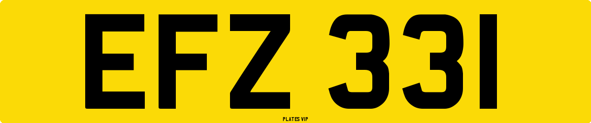 EFZ 331 Number Plate