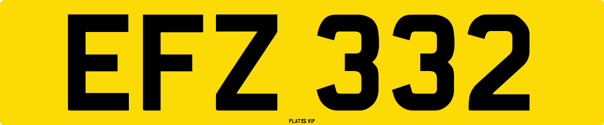 EFZ 332 Number Plate