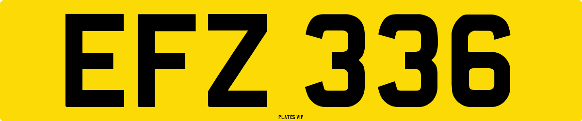 EFZ 336 Number Plate