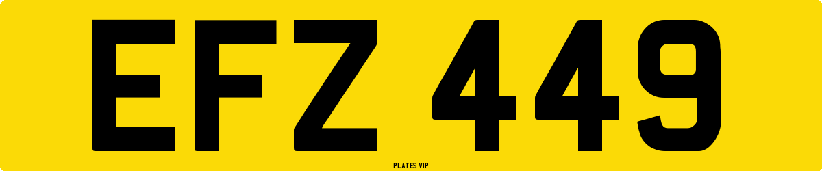 EFZ 449 Number Plate
