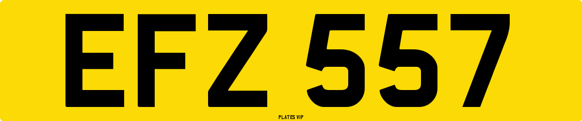 EFZ 557 Number Plate