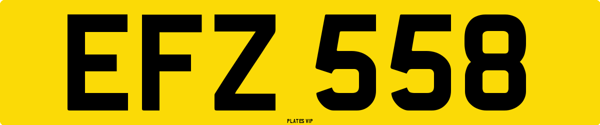EFZ 558 Number Plate