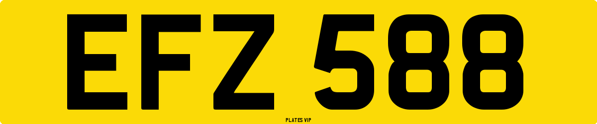 EFZ 588 Number Plate