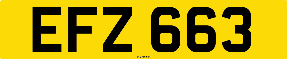 EFZ 663 Number Plate