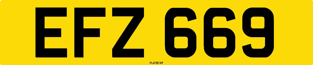 EFZ 669 Number Plate
