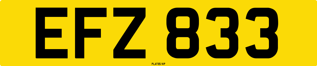 EFZ 833 Number Plate