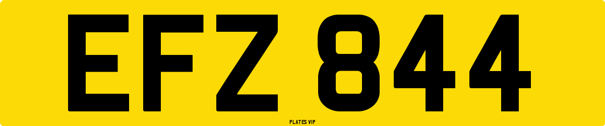 EFZ 844 Number Plate