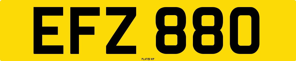 EFZ 880 Number Plate