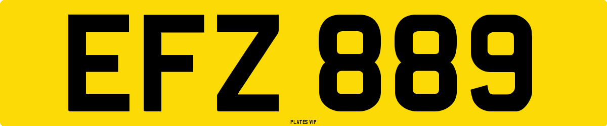EFZ 889 Number Plate