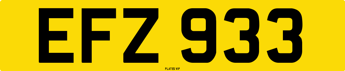 EFZ 933 Number Plate