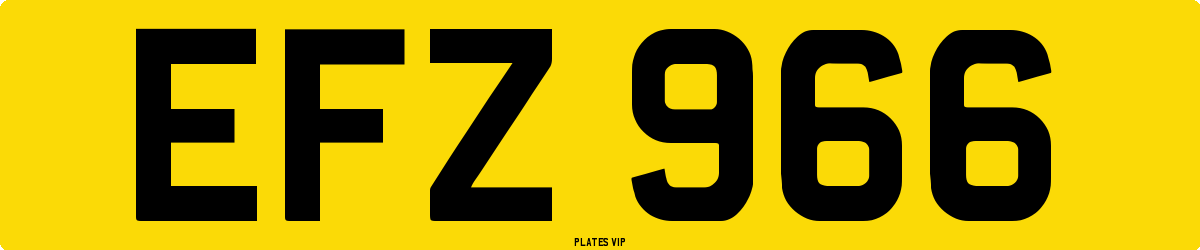 EFZ 966 Number Plate