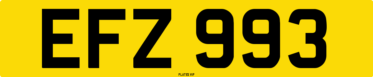 EFZ 993 Number Plate