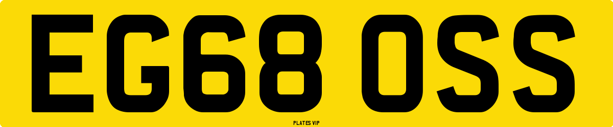 EG68 OSS Number Plate