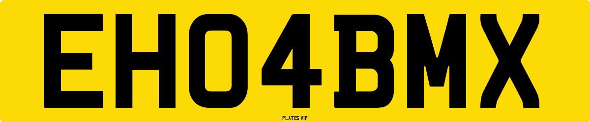 EH 04 BMX Number Plate
