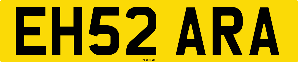 EH52 ARA Number Plate