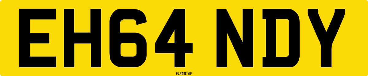 EH64 NDY Number Plate