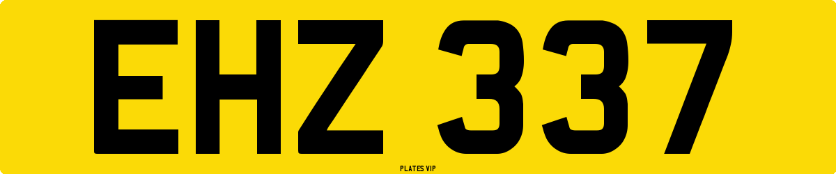 EHZ 337 Number Plate