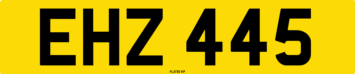 EHZ 445 Number Plate