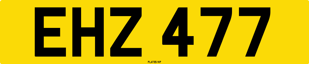 EHZ 477 Number Plate
