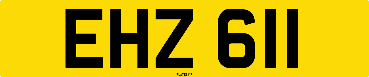 EHZ 611 Number Plate