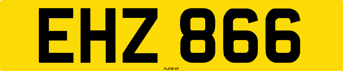 EHZ 866 Number Plate