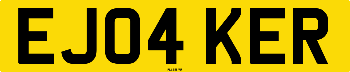 EJ04 KER Number Plate