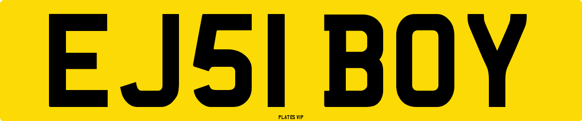 EJ51 BOY Number Plate