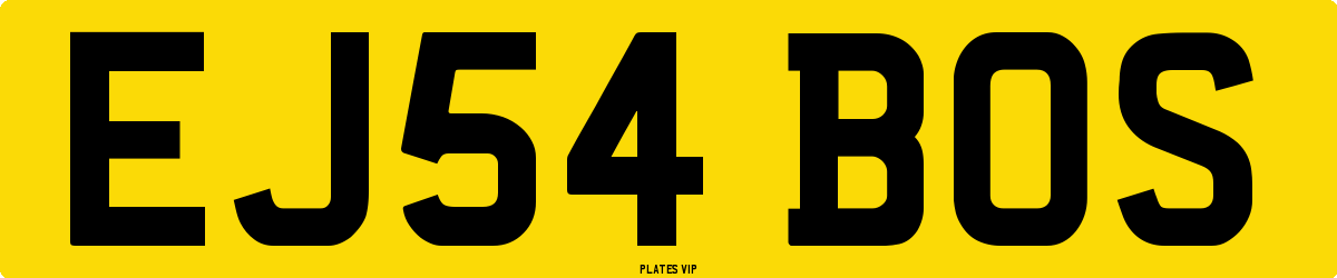 EJ54 BOS Number Plate