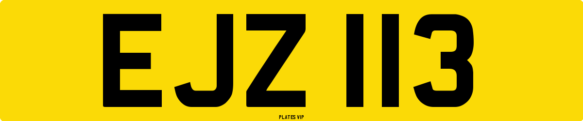 EJZ 113 Number Plate