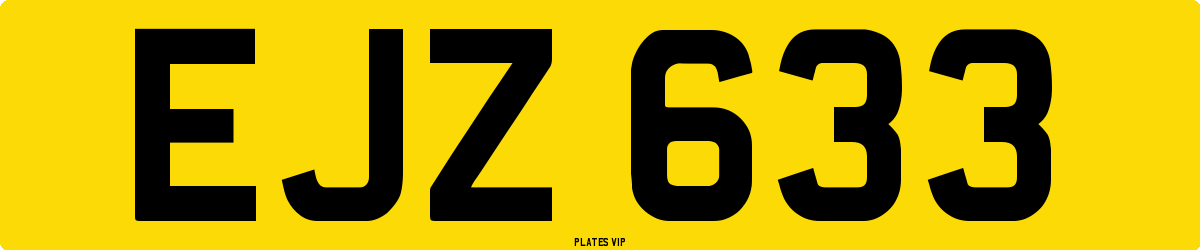 EJZ 633 Number Plate