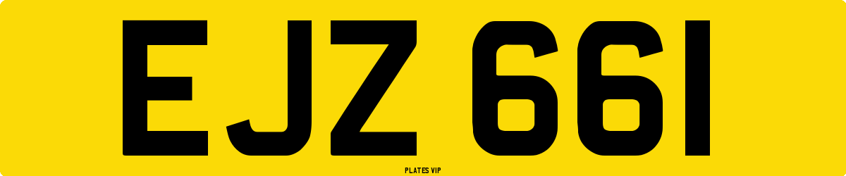 EJZ 661 Number Plate