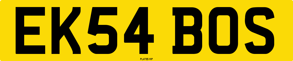 EK54 BOS Number Plate