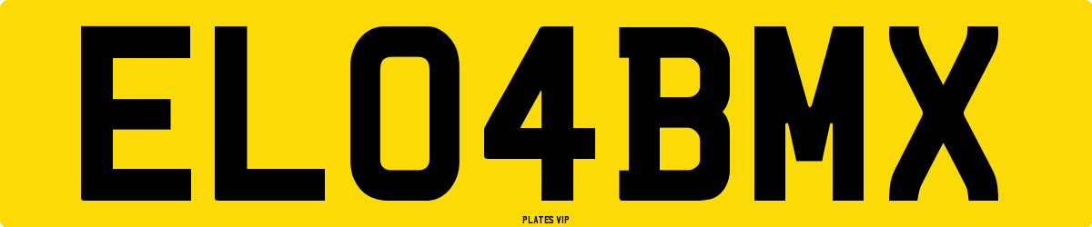 EL 04 BMX Number Plate