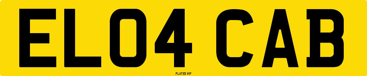 EL04 CAB Number Plate
