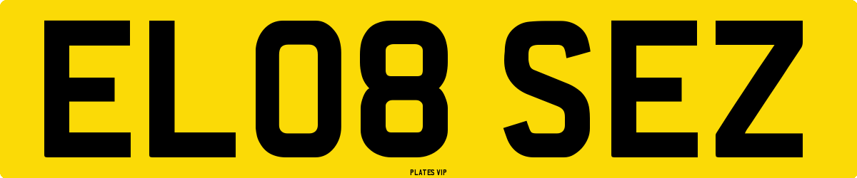 EL08 SEZ Number Plate