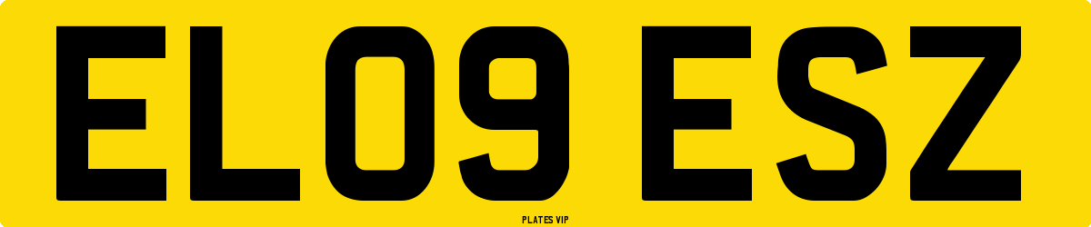 EL09 ESZ Number Plate