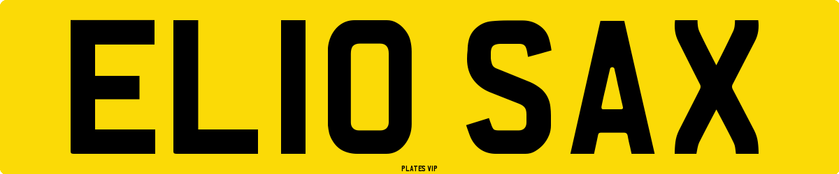 EL10 SAX Number Plate