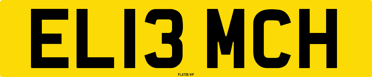 EL13 MCH Number Plate
