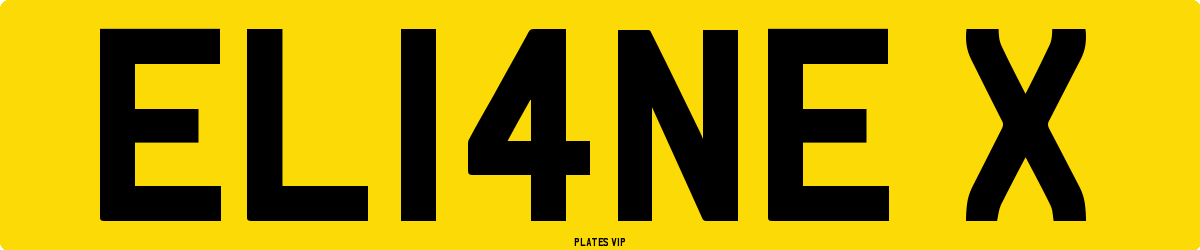 EL14NE X Number Plate