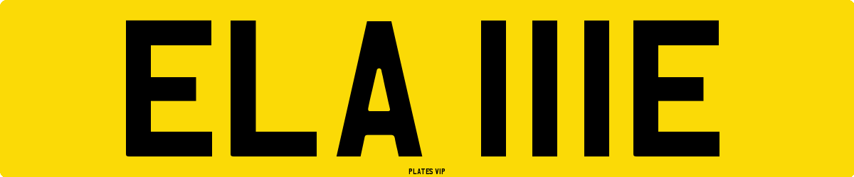 ELA 111E Number Plate