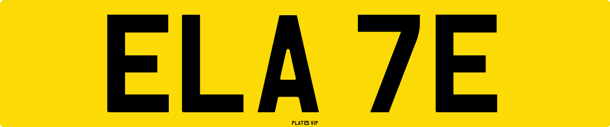 ELA 7E Number Plate