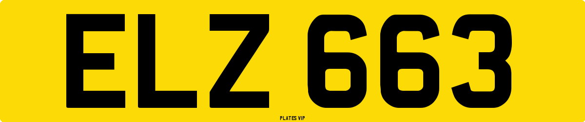 ELZ 663 Number Plate