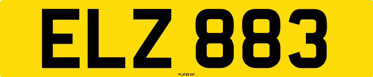 ELZ 883 Number Plate