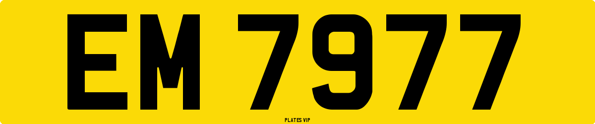 EM 7977 Number Plate